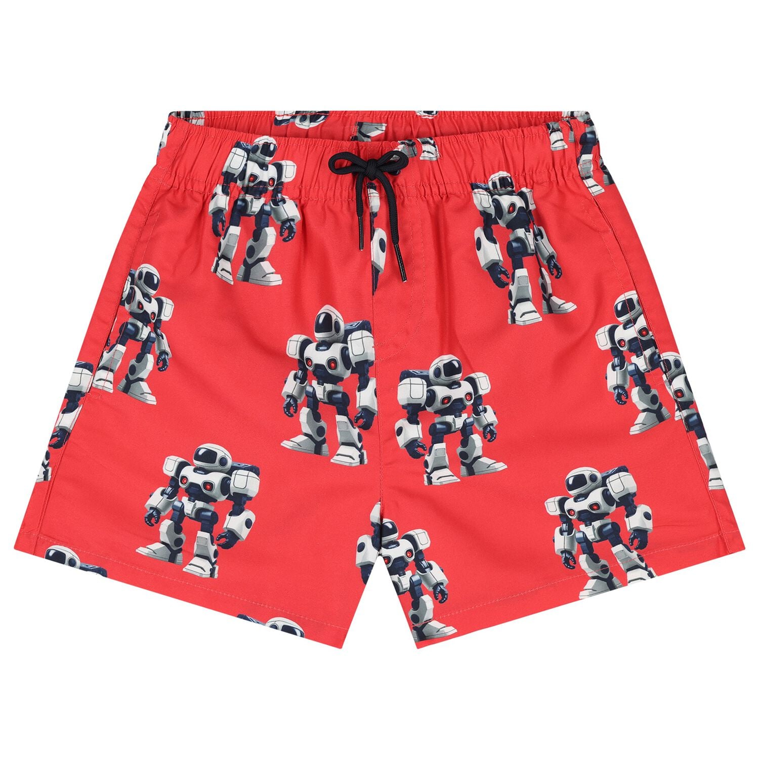 Boys Red Robot Swim Shorts, 2, hi-res