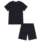 Boys Navy Blue Jurassic Shorts Set, 1, hi-res