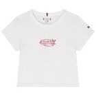 Girls White Logo T-Shirt, 2, hi-res