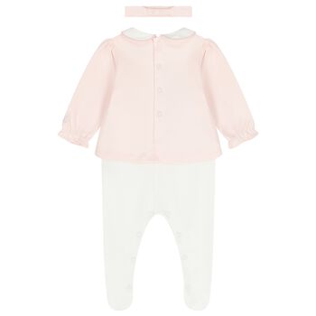 Baby Girls Pink Floral Babygrow Set