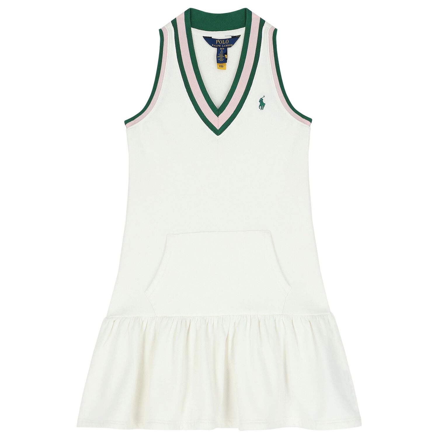 Girls White Tennis Dress, 1, hi-res