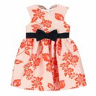 Girls Pale Pink & Orange Floral Dress, 1, hi-res