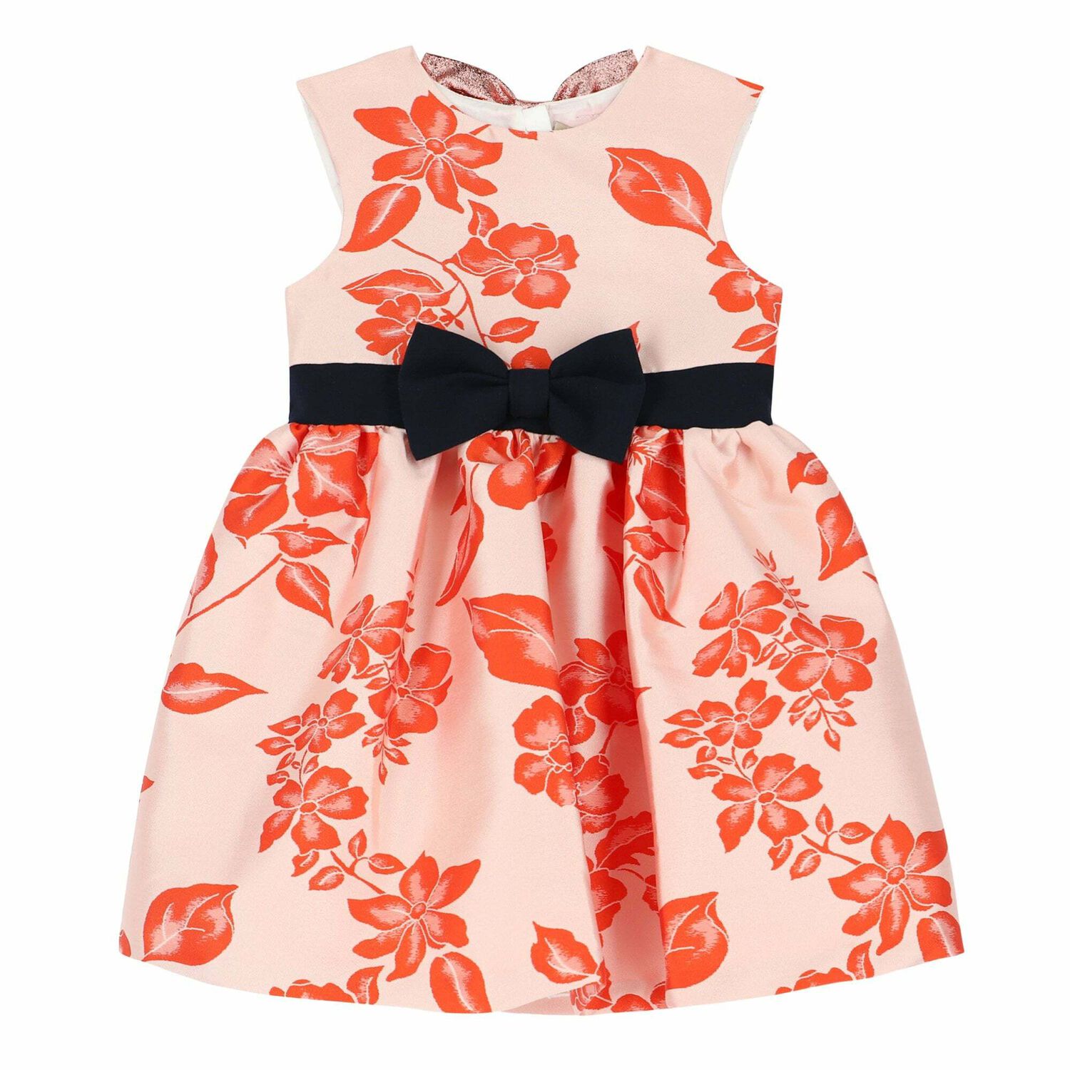 Girls Pale Pink & Orange Floral Dress, 1, hi-res image number null