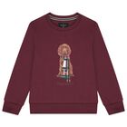 Boys Burgundy Dog Logo Sweatshirt, 1, hi-res