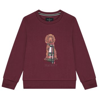 Boys Burgundy Dog Logo Sweatshirt