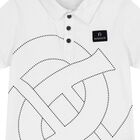 Boys White Logo Polo Shirt, 1, hi-res