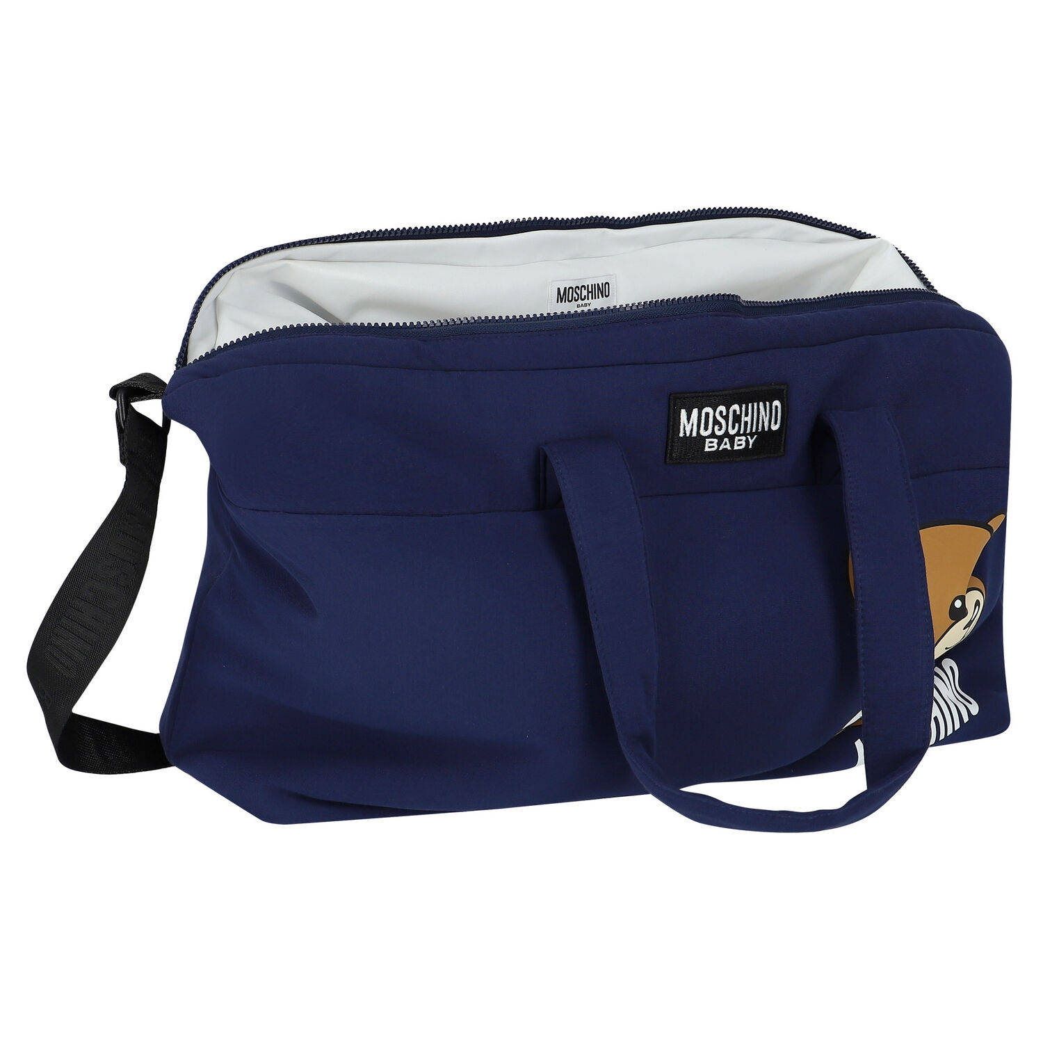 Grey Teddy Bear Logo Baby Changing Bag, 3, hi-res