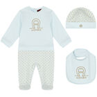 Blue & Gold Logo Babygrow Set, 2, hi-res