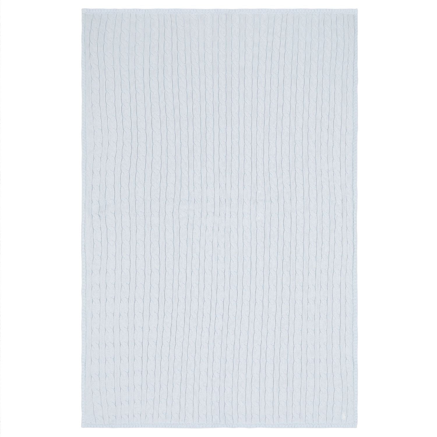 Blue Pony Logo Cable Knit Baby Blanket, 1, hi-res