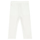 Baby Girls White & Pink Reversible Logo Trousers, 1, hi-res
