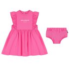 Younger Girls Pink Logo Dress Set, 1, hi-res