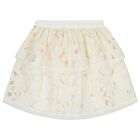Girls Ivory Floral Cutwork Tiered Skirt, 1, hi-res