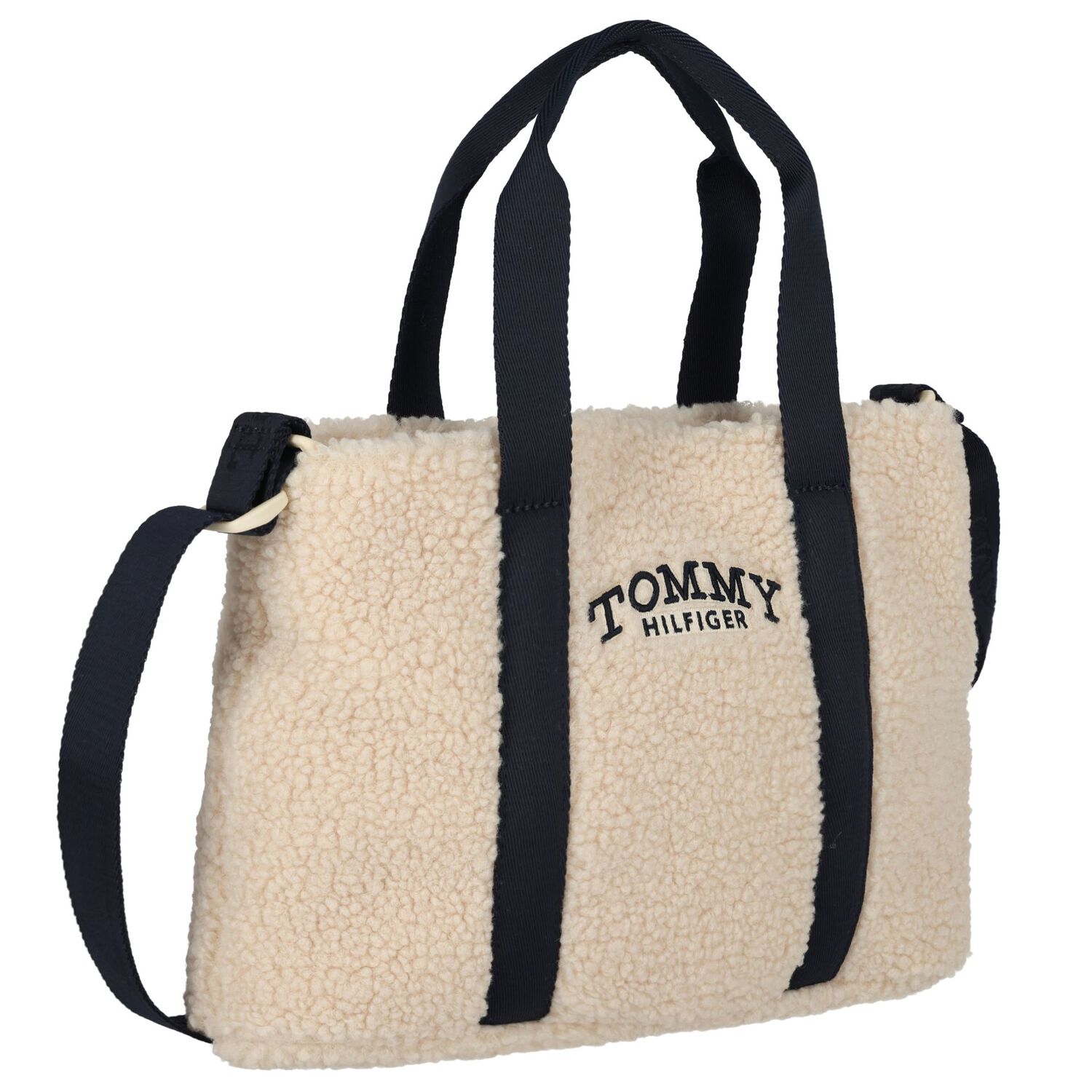 Girls Ivory Sherpa Fleece Tote Bag, 1, hi-res