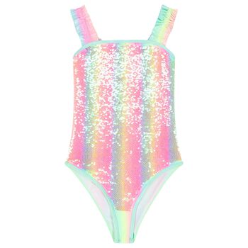 Girls Rainbow Embellished Swimsuit