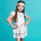 Girls White Slogan T-shirt, 1, hi-res