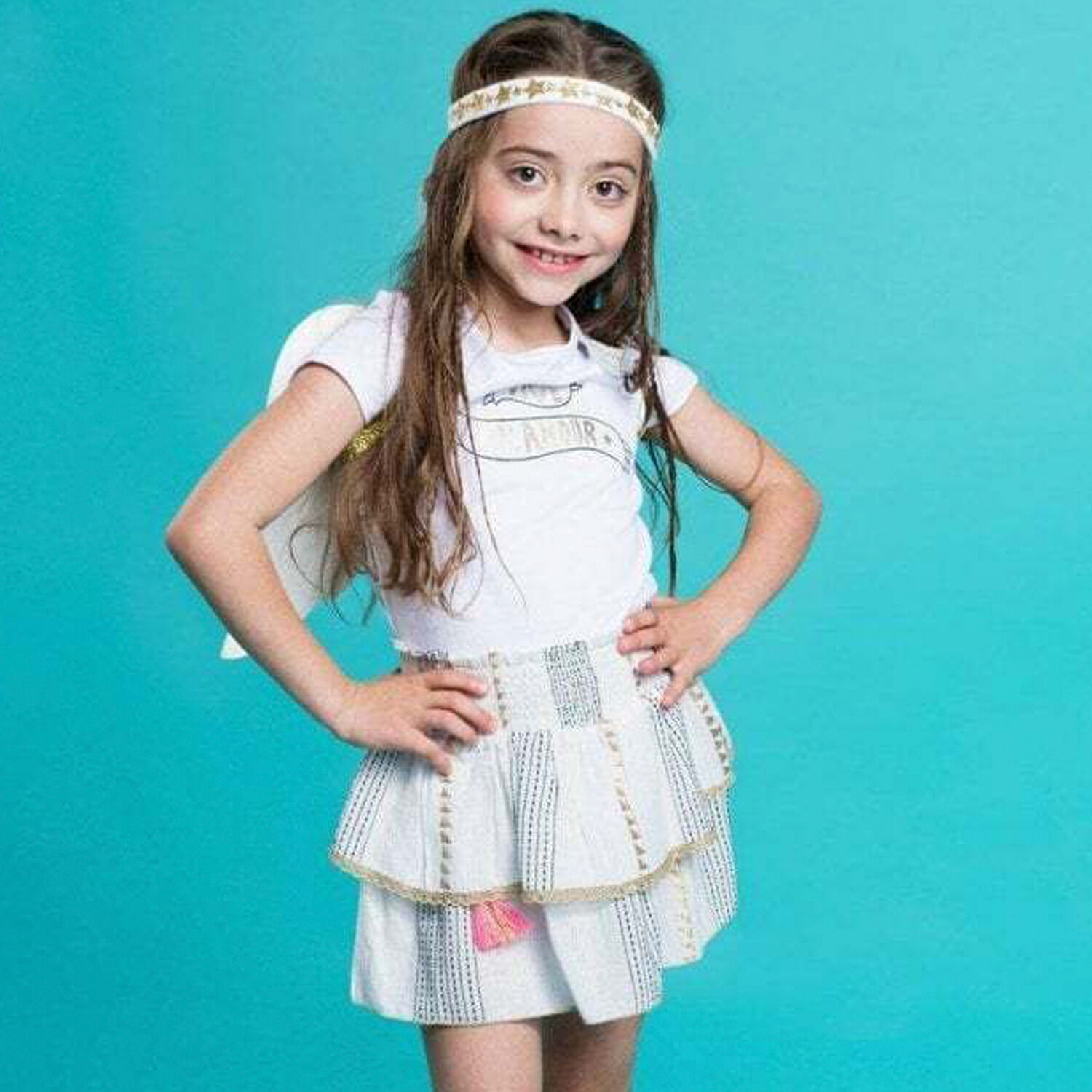 Girls White Slogan T-shirt, 1, hi-res image number null