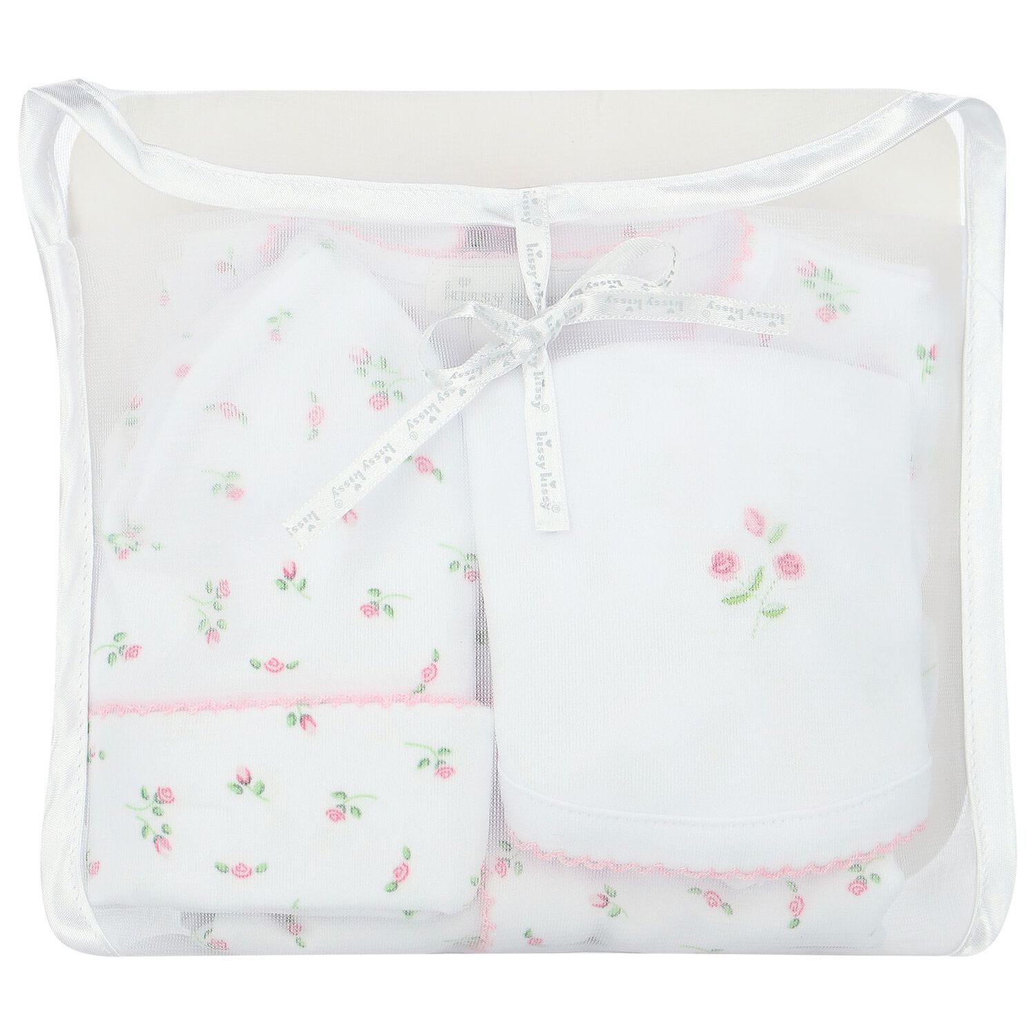 Baby Girls White & Pink Roses Babygrow Gift Set, 1, hi-res