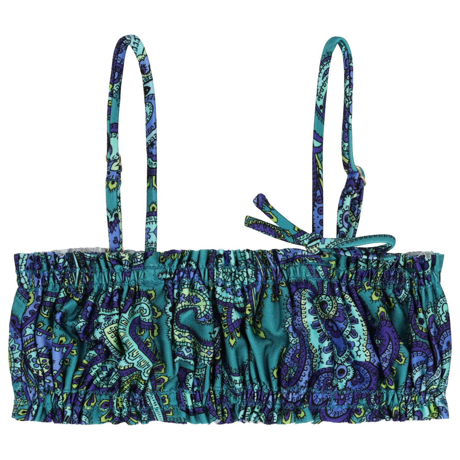 Girls Blue & Green Paisley Bikini, 1, hi-res