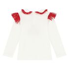 Girls White & Red Tulle Skirt Set, 1, hi-res