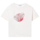 Girls White Leaves T-Shirt, 1, hi-res