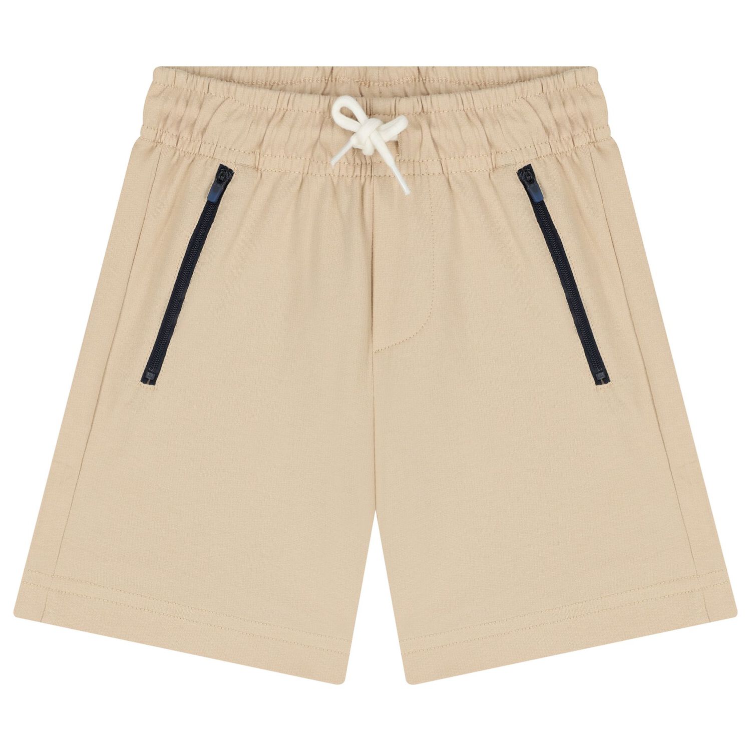 Boys White & Beige Shorts Set, 1, hi-res