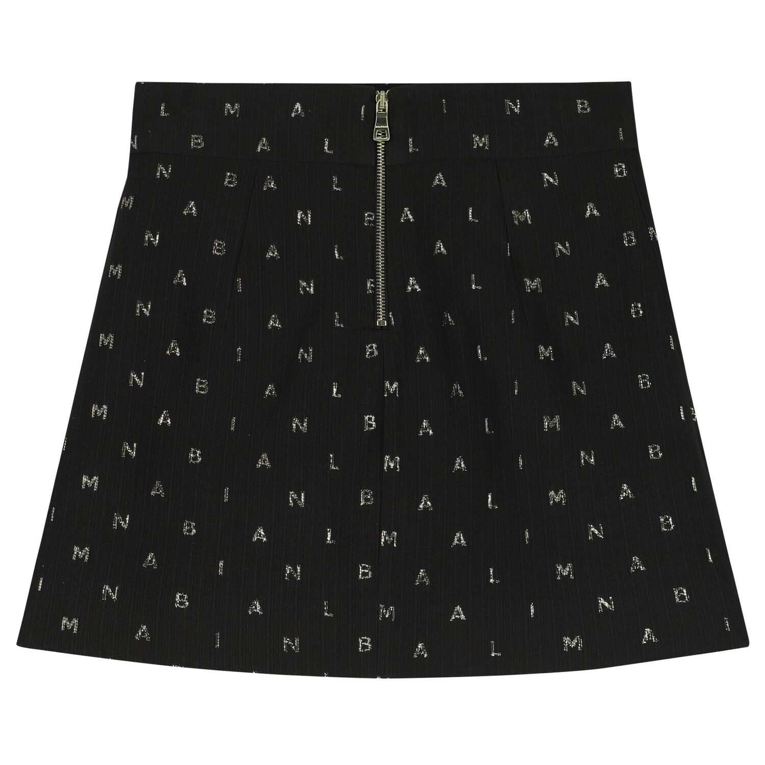 Girls Black & Gold Logo Skirt, 1, hi-res