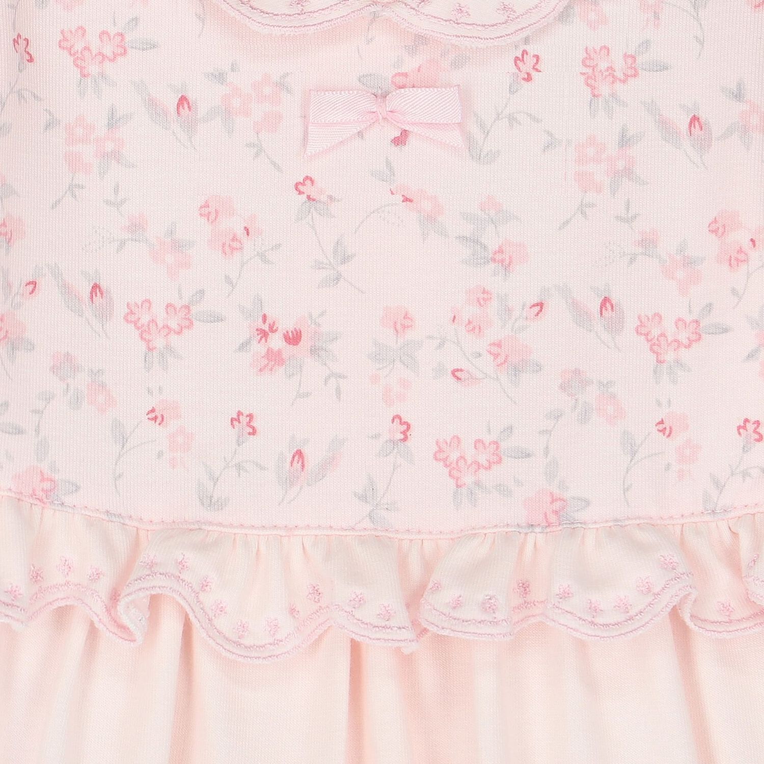 Baby Girls Pink Floral Babygrow, 1, hi-res