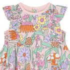 Younger Girls Pink Flower Dress, 1, hi-res