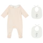 Baby Girls Pink Babygrow & Bib Gift Set, 1, hi-res