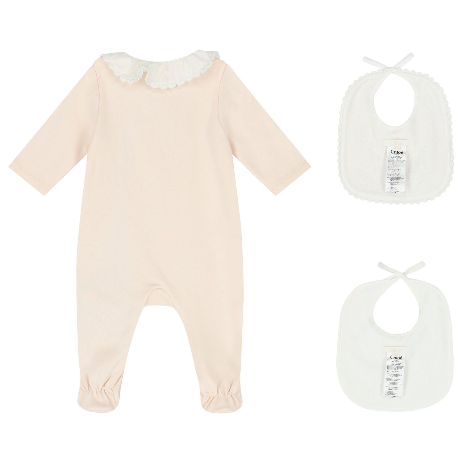 Baby Girls Pink Babygrow & Bib Gift Set, 1, hi-res
