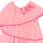 Girls Pink Tiered Chiffon Dress, 1, hi-res