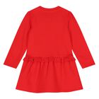 Younger Girls Red Teddy Bear Logo Dress, 2, hi-res