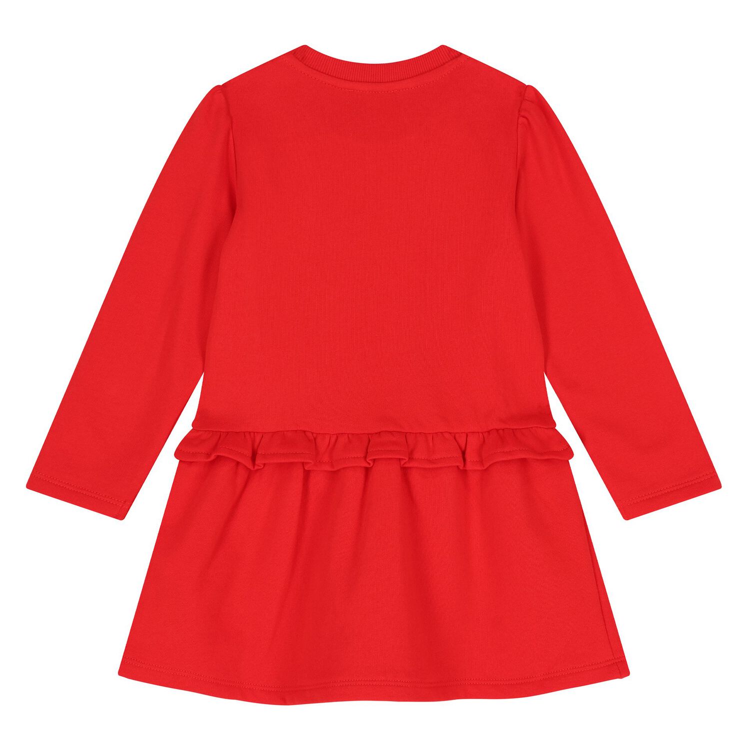 Younger Girls Red Teddy Bear Logo Dress, 2, hi-res