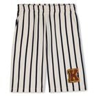 Boys Ivory & Black Logo Striped Shorts, 1, hi-res
