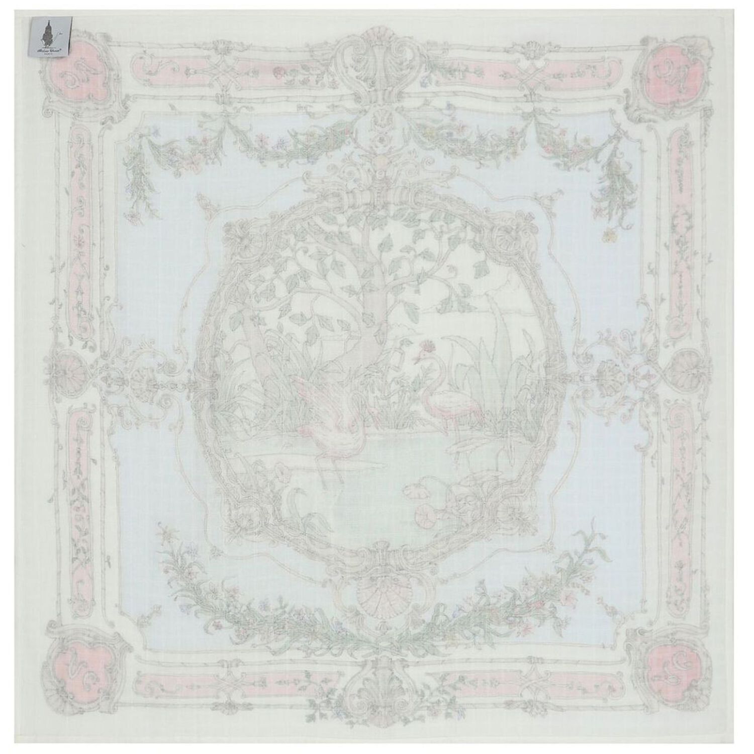 Ivory & Blue Tapestry Baby Swaddle & Bib Gift Set, 1, hi-res