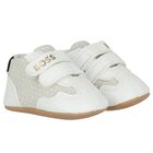 Baby Boys Ivory Logo Pre Walker Shoes, 1, hi-res