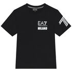 Boys Black Logo T-Shirt, 1, hi-res