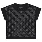 Girls Black Logo T-Shirt, 2, hi-res