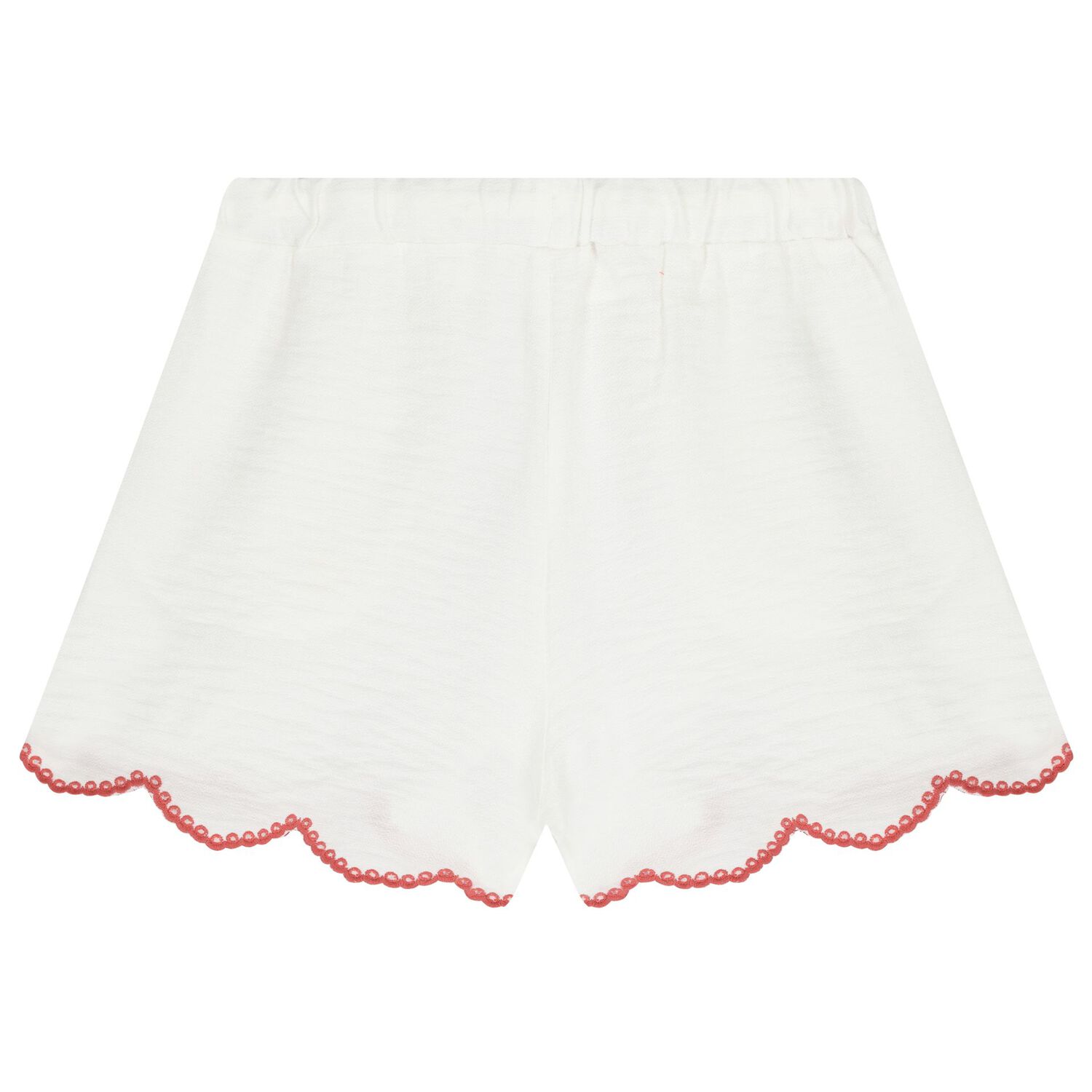 Girls Ivory Scalloped Hem Shorts, 1, hi-res