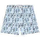 Boys White & Blue Logo Swim Shorts, 1, hi-res