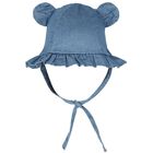 Baby Girls Blue Chambray Bear Dress & Hat Set, 1, hi-res