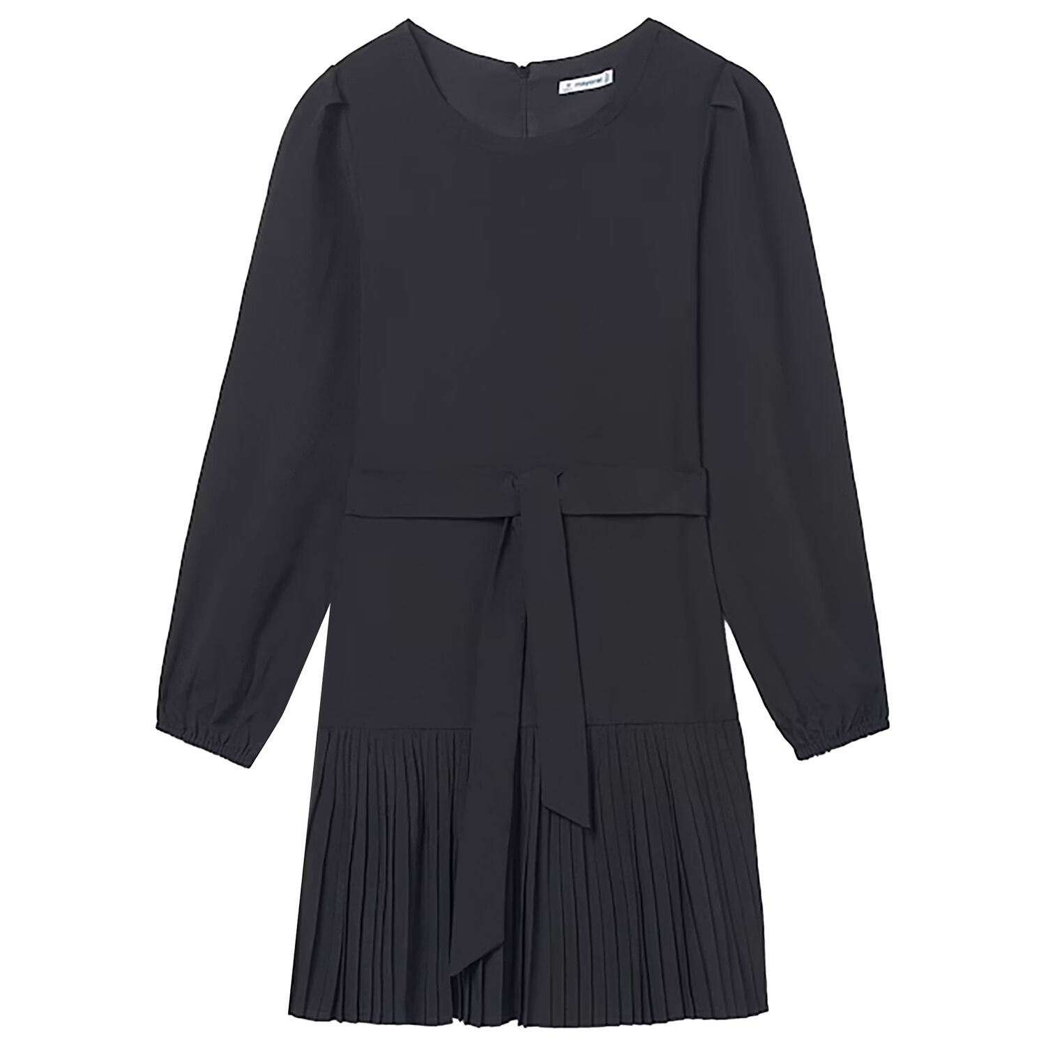 Girls Black Pleated Dress, 2, hi-res