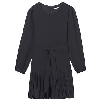 Girls Black Pleated Dress