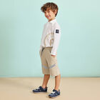 Younger Boys White Logo Shirt, 1, hi-res