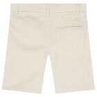 Boys Beige Chino Shorts, 4, hi-res
