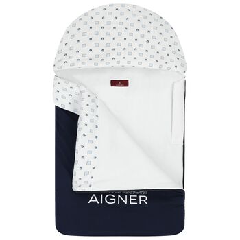 Baby Boys Navy Blue & White Logo Nest