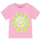 Younger Girls Pink Sun T-Shirt, 2, hi-res