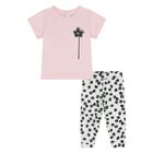 Younger Girls Pink & White Flower Leggings Set, 1, hi-res