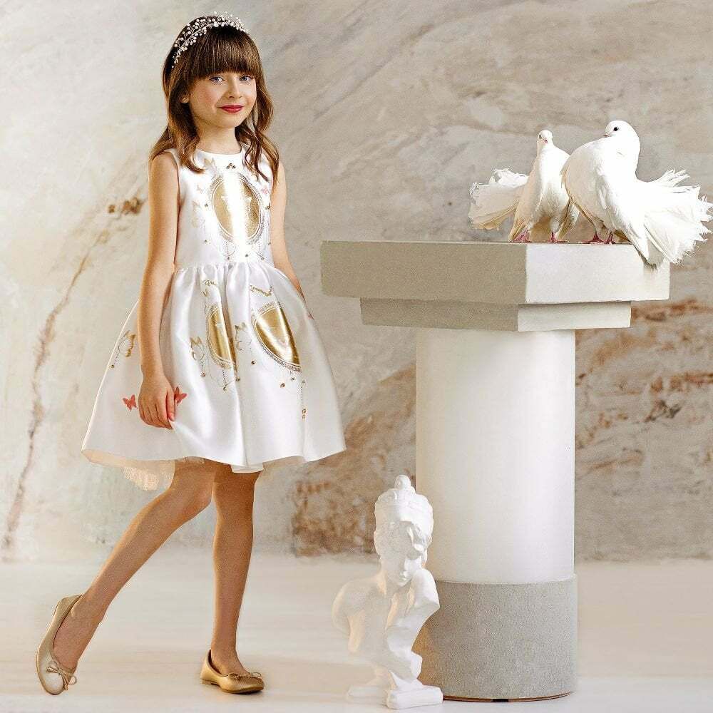 White and gold dresses top uk