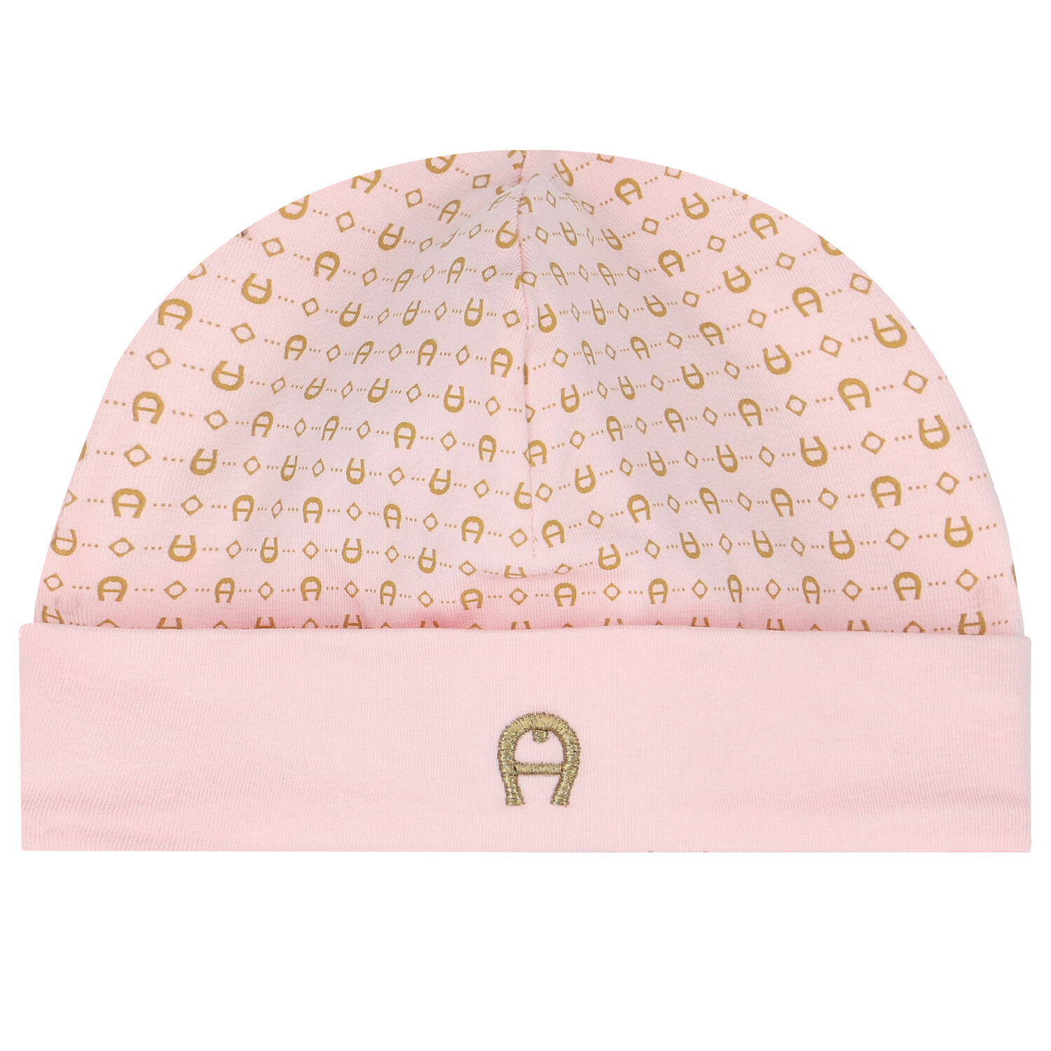 Pink & Gold Pima Cotton Logo Baby Hat, 3, hi-res image number null